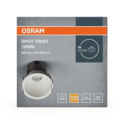 LED SPOT RECESS TWIST PRO 70mm 5W 3000K White White