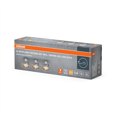 LED SPOT SET RECESS GU10 3x2.6W GU10 Brushed Nickel