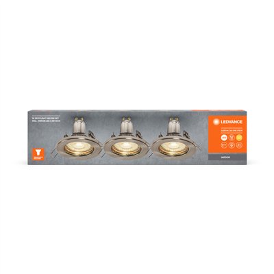 LED SPOT SET RECESS GU10 3x2.6W GU10 Brushed Nickel