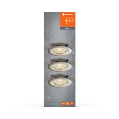 LED SPOT SET RECESS SIMPLE DIM 3 x 4.9W 2700K Brushed Nickel