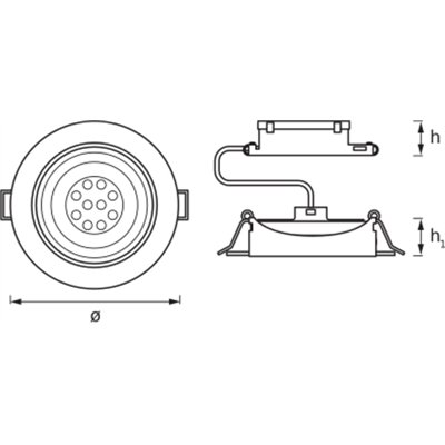 LED SPOT SET RECESS SIMPLE DIM 3 x 4.9W 2700K Brushed Nickel
