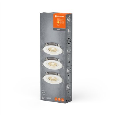 LED SPOT SET RECESS SIMPLE DIM 3 x 4.9W 2700K White
