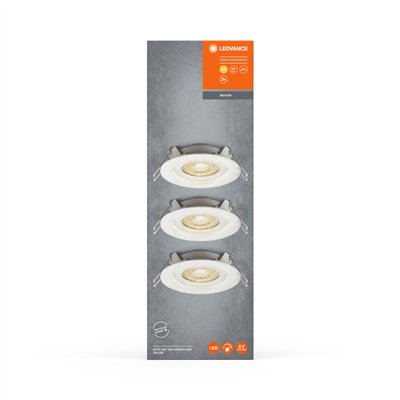LED SPOT SET RECESS SIMPLE DIM 3 x 4.9W 2700K White