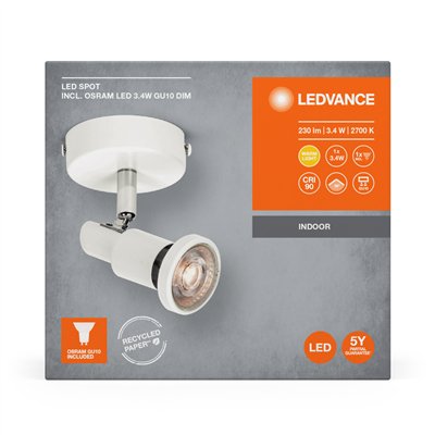 LED SPOT WHITE 1 X 3.4W 927 DIM