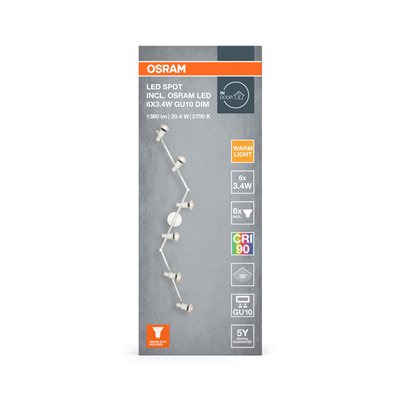 LED SPOT WHITE 6 X 3.4W 927 DIM