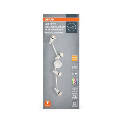 LED SPOT WHITE 4 X 3.4W 927 DIM