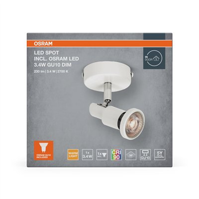 LED SPOT WHITE 1 X 3.4W 927 DIM