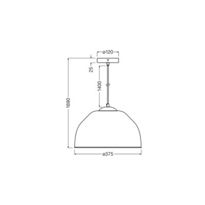 Decor Camel Bell Pendant E27 White