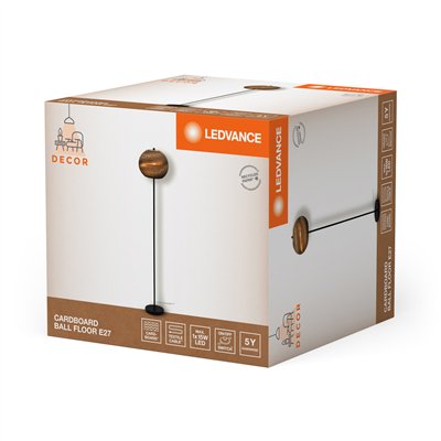 Decor Cardboard Ball Floor E27 Brown