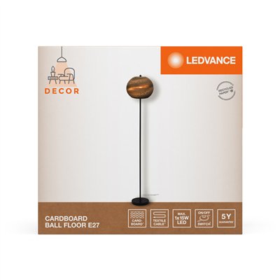 Decor Cardboard Ball Floor E27 Brown