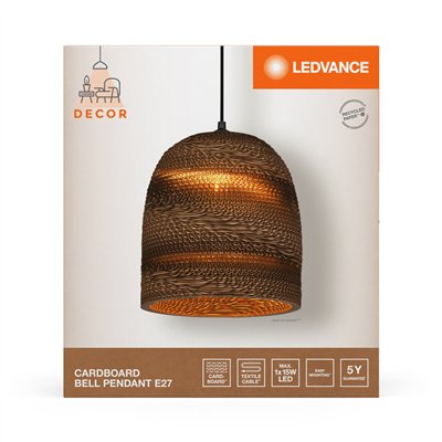 Decor Cardboard Ball Pendant E27 Brown