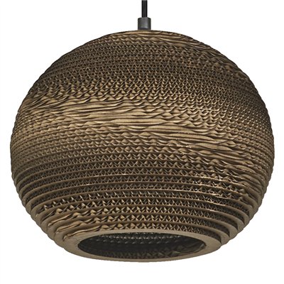 Decor Cardboard Ball Pendant E27 Brown