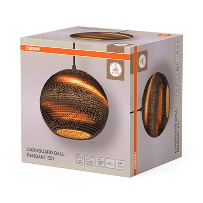 Decor Cardboard Ball Pendant E27 Brown