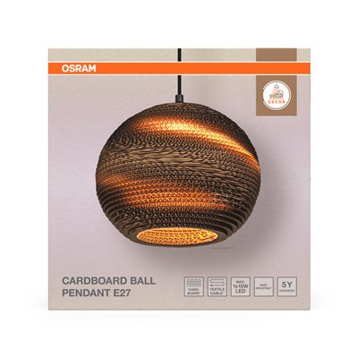 Decor Cardboard Ball Pendant E27 Brown