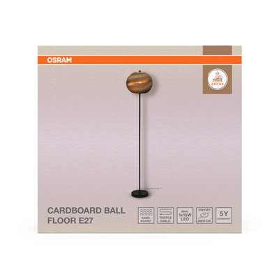 Decor Cardboard Ball Floor E27 Brown