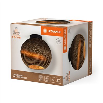 Decor Cardboard Ball Ceiling E27 Brown