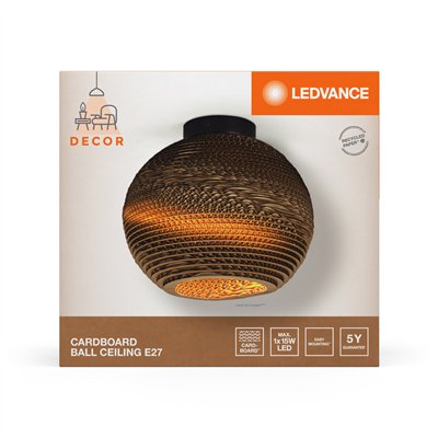 Decor Cardboard Ball Ceiling E27 Brown
