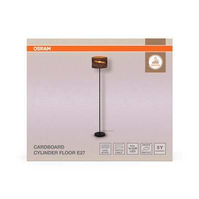 Decor Cardboard Cylinder Floor E27 Brown
