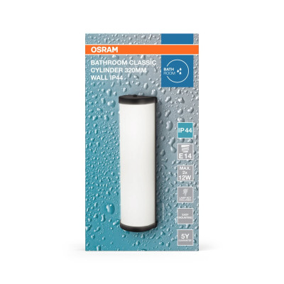 Bathroom Wall Luminaire IP44 E14 320mm E14 Black