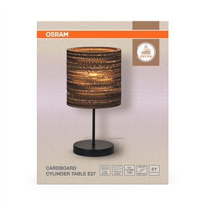 Decor Cardboard Cylinder Table E27 Brown