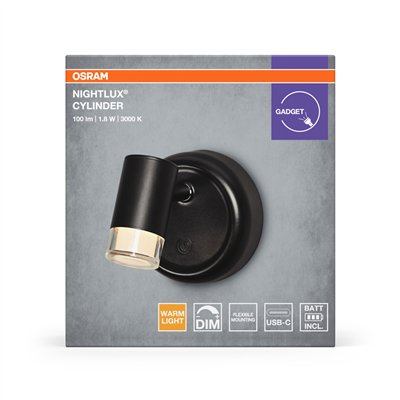 NIGHTLUX CYLINDER 830 DIM USB Black