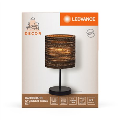 Decor Cardboard Cylinder Table E27 Brown