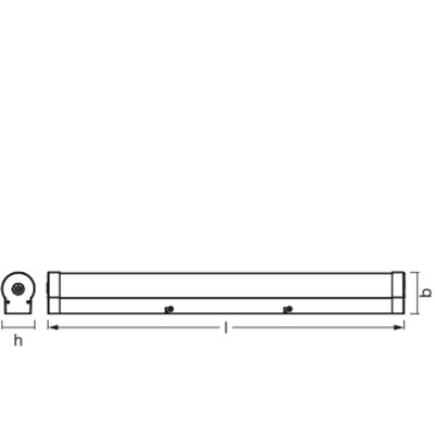 Obris Tube Frost Glass 60CM Click CCT DIM IP44  Black