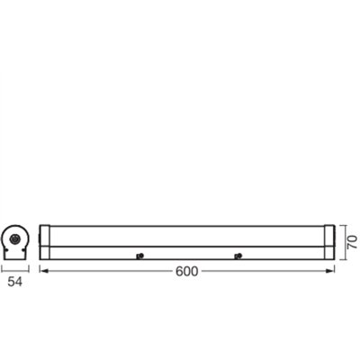 Obris Tube Frost Glass 60CM Click CCT DIM IP44  Black