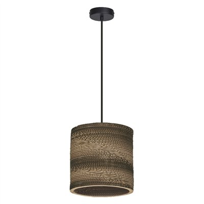 Decor Cardboard Cylinder Pendant E27 Brown