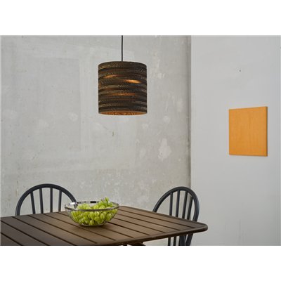 Decor Cardboard Cylinder Pendant E27 Brown