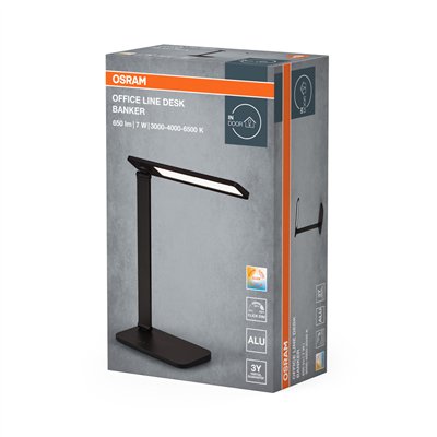 Office Line Desk Banker 7W CCT Dimmable Black