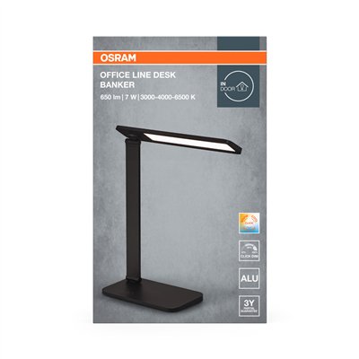 Office Line Desk Banker 7W CCT Dimmable Black