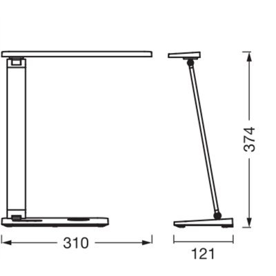 Office Line Desk Banker 7W CCT Dimmable Black