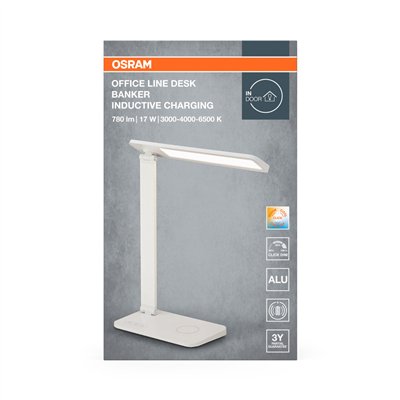Office Line Desk Banker Inductive Charging 17W CCT Dimmable White