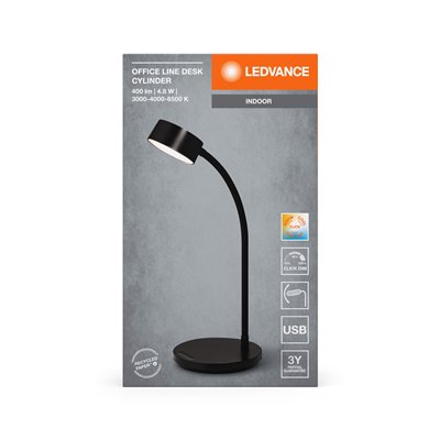 Office Line Desk Cylinder 4.8W CCT Dimmable Black