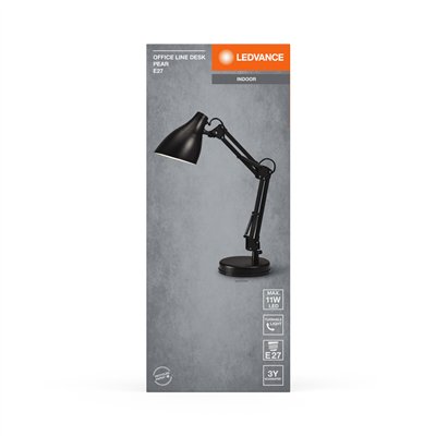 Office Line Desk Pear E27 Black