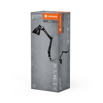 Office Line Desk Pear Clip E27 Black