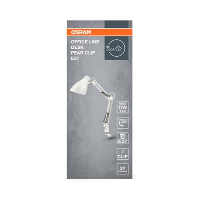 Office Line Desk Pear Clip E27 White