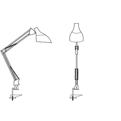 Office Line Desk Pear Clip E27 Black