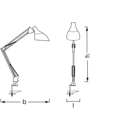 Office Line Desk Pear Clip E27 White