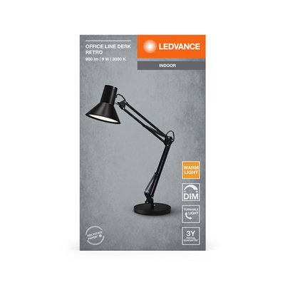 Office Line Desk Retro 9W 830 Dimmable Black