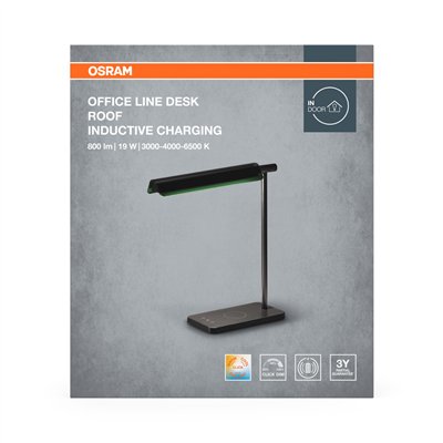 Office Line Desk Roof Inductive Charging 19W CCT Dimmable Black
