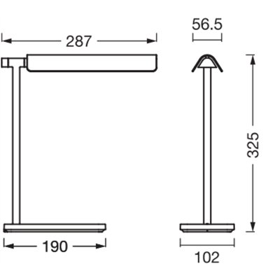 Office Line Desk Roof Inductive Charging 19W CCT Dimmable Black