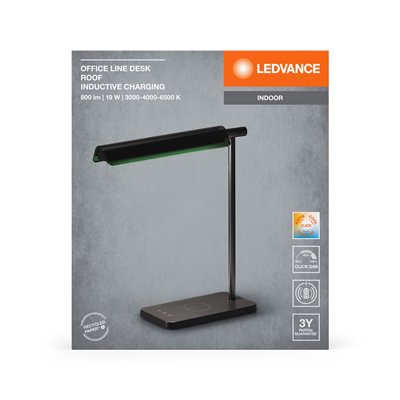 Office Line Desk Roof Inductive Charging 19W CCT Dimmable Black