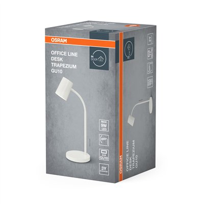 Office Line Desk Trapezium GU10 White