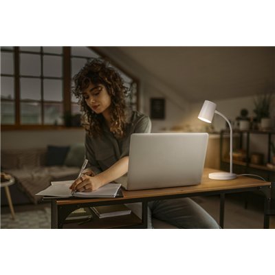 Office Line Desk Trapezium GU10 White