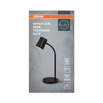 Office Line Desk Trapezium GU10 Black