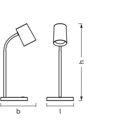 Office Line Desk Trapezium GU10 Black