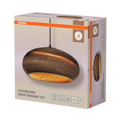 Decor Cardboard Drop Pendant E27 Brown