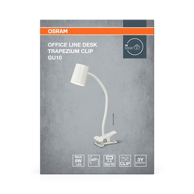 Office Line Desk Trapezium Clip GU10 White